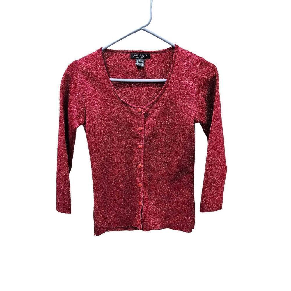 Betty Johnson M (juniors) red top sparkly